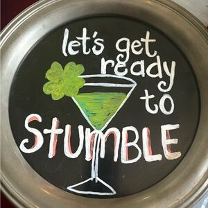 Decorative Tray with Humorous Cocktail Design